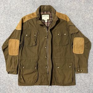 Vintage 90s Orvis Leather Elbow Patch Field Safari Chore Barn Jacket Coat Mens L